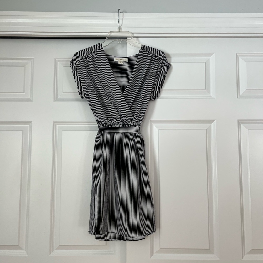 Monteau Black and White Striped Mini Dress